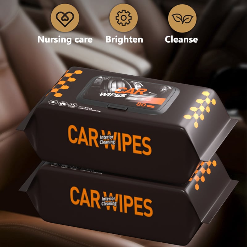 Car Interior Cleaning And Polishing Wipes (80 Pcs/Bag)